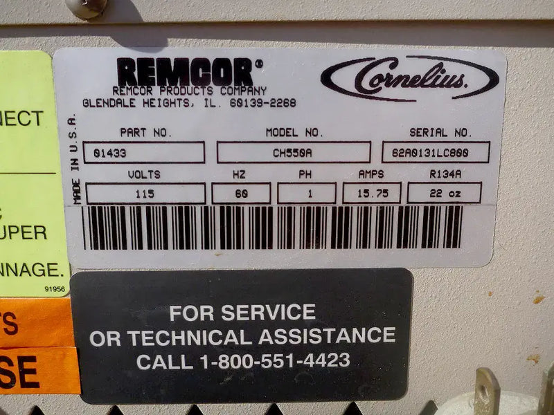 Sistema de refrigeración líquida Remcor serie CH - 1/2 tonelada