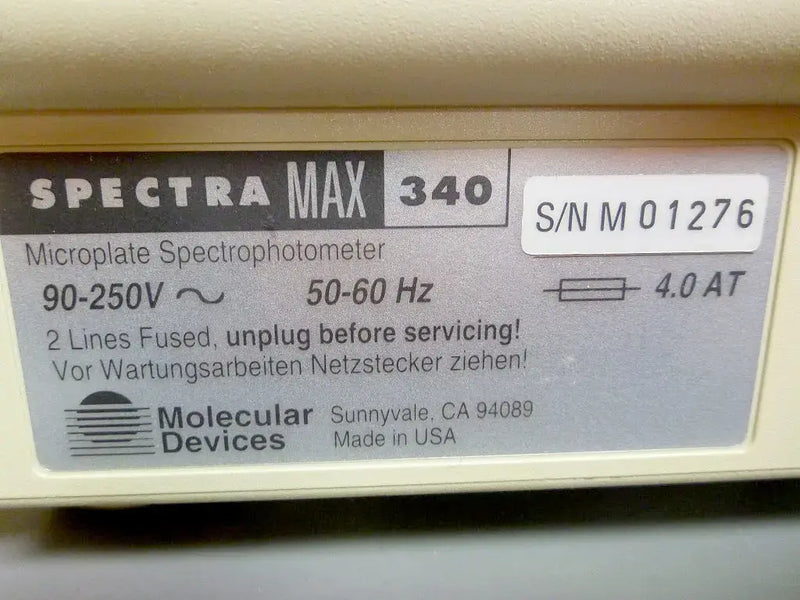 Espectrofotómetro de microplacas Spectra MAX 340 de Molecular Devices