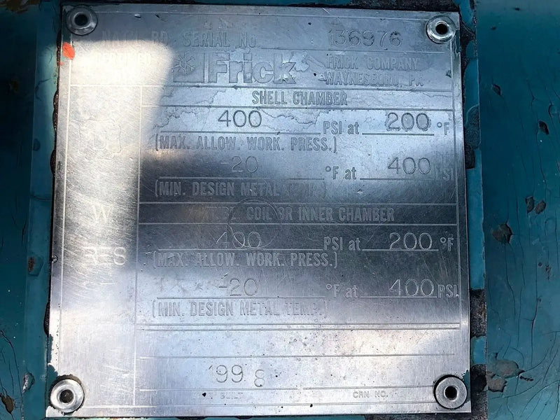 Frick RWB II-399H Rotary Screw Compressor Package (Frick TDSH283L, 1000 HP 2300/4160 V, Frick Micro Control Panel)