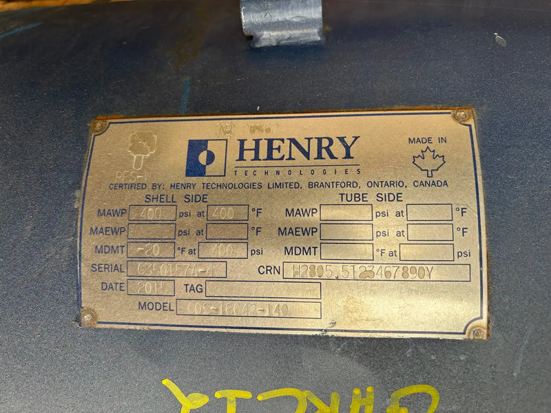 Henry Technologies COS-16042-140 Vertical Ammonia Oil Tank (16in X 42in. 140 Gallons)