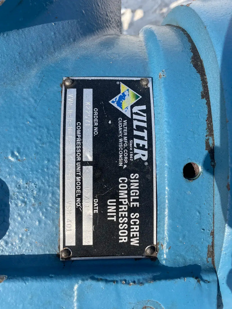 Vilter VVR-RB-NEC-LI R717 - Paquete de compresor de tornillo rotativo VSM 401 (Vilter VSM401, 60 HP 208-230/460 V)