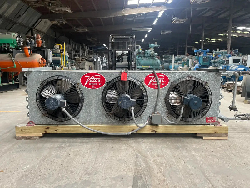 Vilter LPX 15 83 1/3 XA HGP Ammonia Evaporator Coil- 4.47 TR, 3 Fans (Low Temperature)