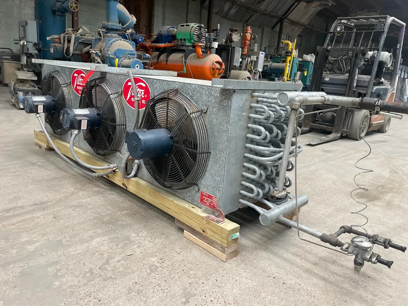 Vilter LPX 15 83 1/3 XA HGP Ammonia Evaporator Coil- 4.47 TR, 3 Fans (Low Temperature)