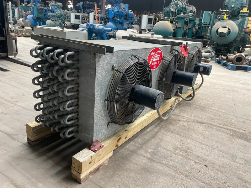 Vilter LPX 15 83 1/3 XA HGP Ammonia Evaporator Coil- 4.47 TR, 3 Fans (Low Temperature)