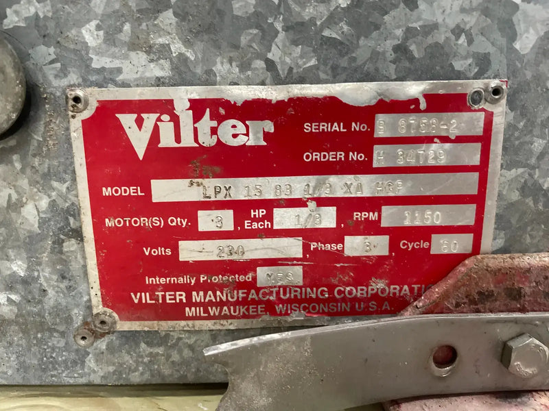 Vilter LPX 15 83 1/3 XA HGP Ammonia Evaporator Coil- 4.47 TR, 3 Fans (Low Temperature)