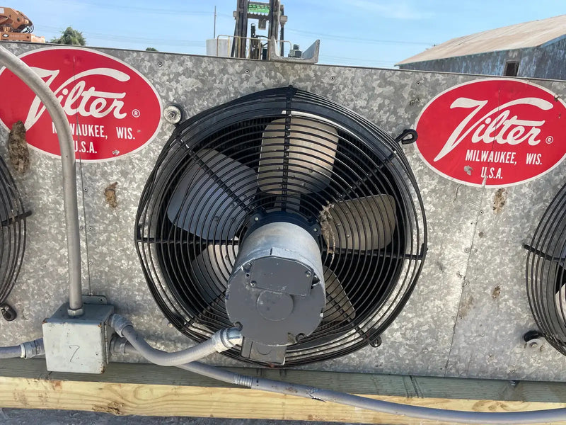Vilter LPX-15 83 1/3 XA HGP Ammonia Evaporator Coil- 4.47 TR, 3 Fans (Low Temperature)