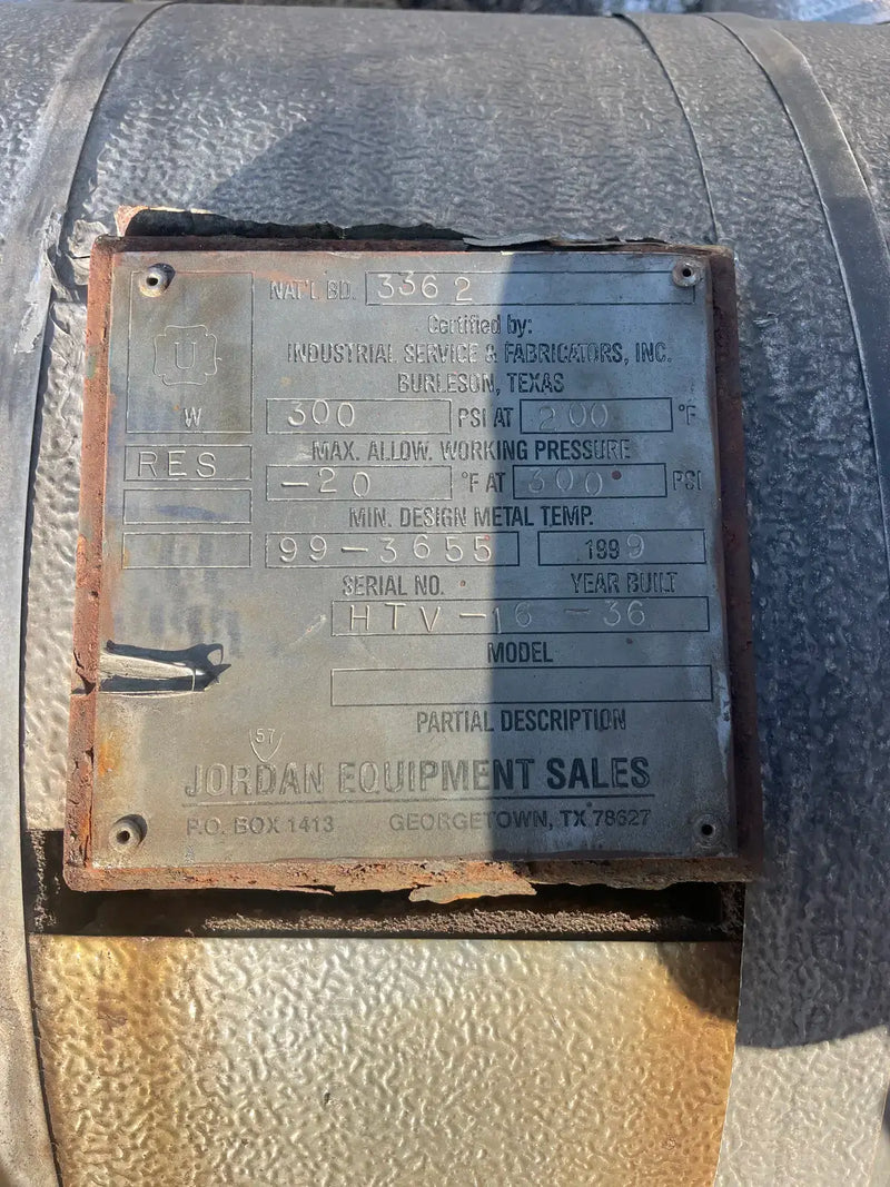 Industrial Service &amp; Fabricators, Inc Receptor horizontal (16 pulg. X 36 pulg. 40 galones)