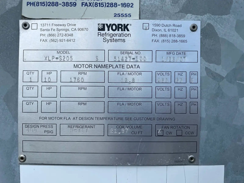 Frick XLP-S205 S Evaporative Condenser ( 205 Nominal Tons, 1 Tower Unit)