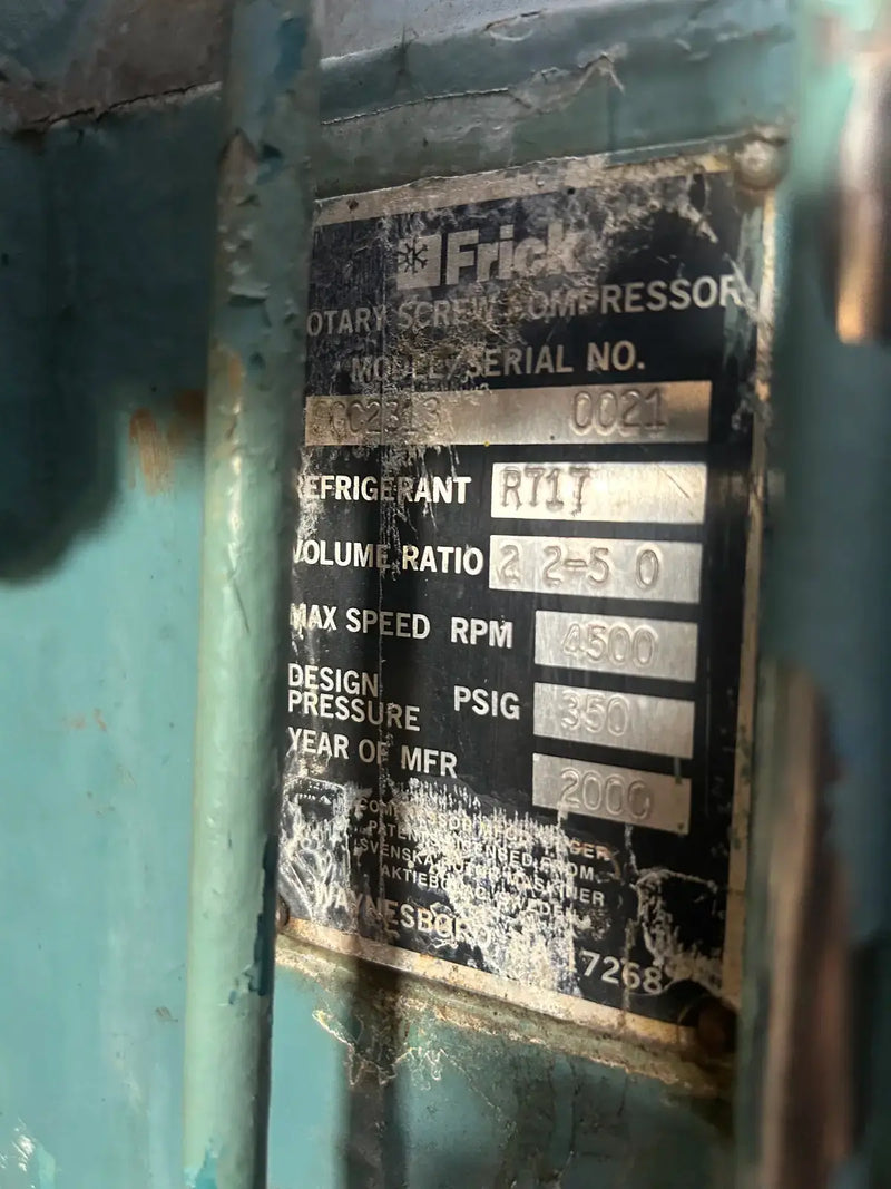 Frick RWF-177 H Rotary Screw Compressor Package (Frick SGC2313, 407 HP 460 V)