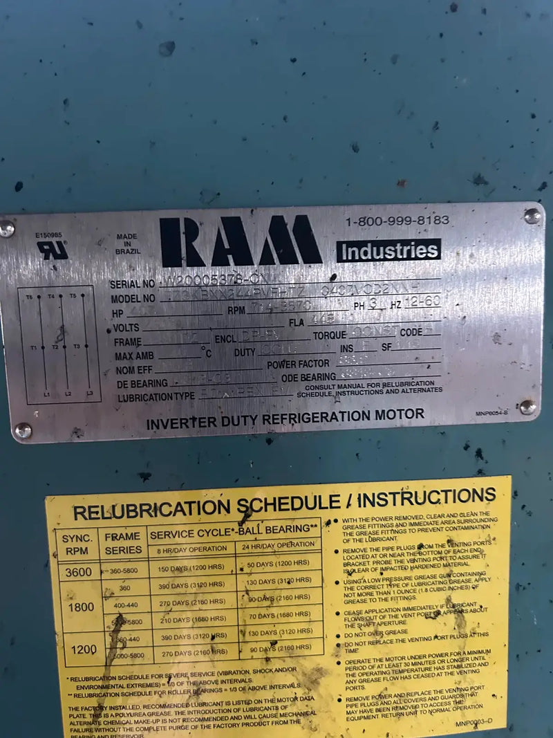 Frick RWF-177 H Rotary Screw Compressor Package (Frick SGC2313, 407 HP 460 V)