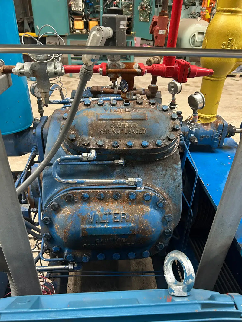 Vilter AK458XL-RC 8-Cylinder Reciprocating Compressor Package (150 HP 460 V, Belt Driven)