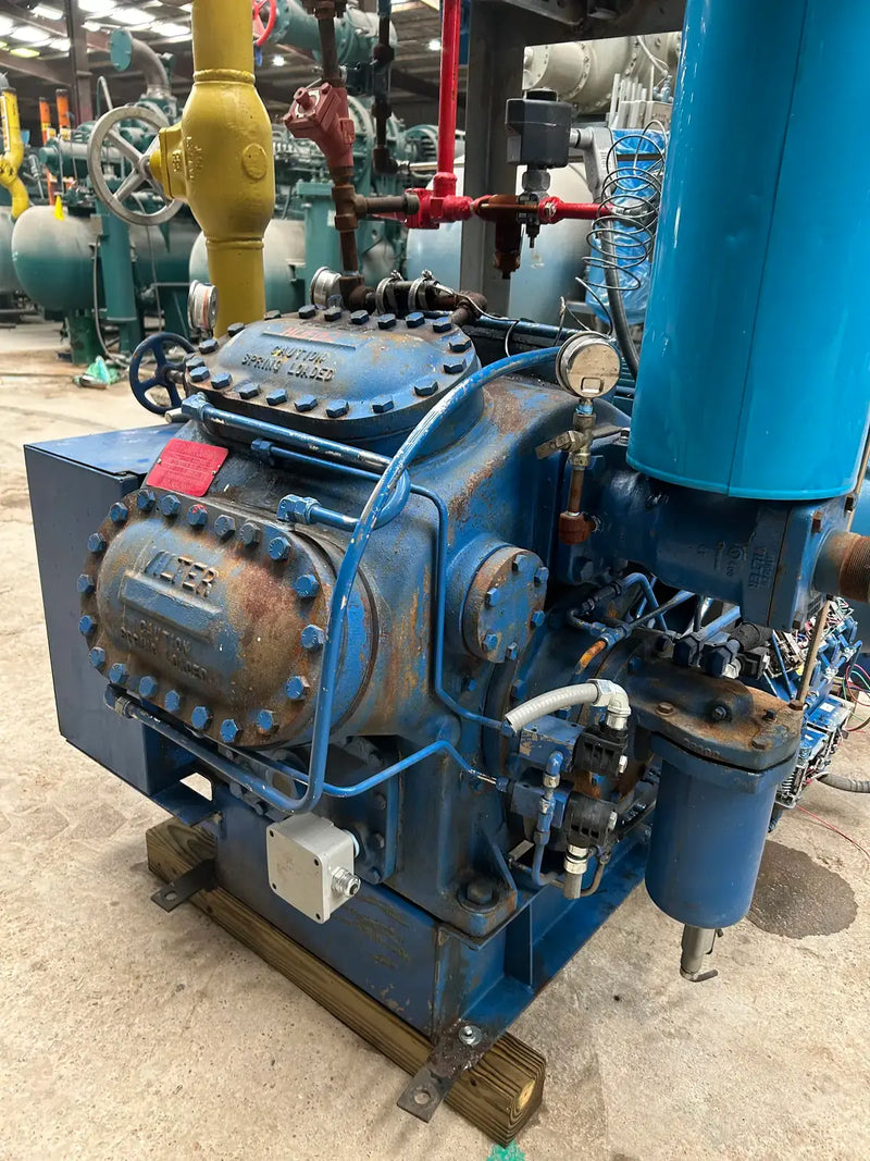 Vilter AK458XL-RC 8-Cylinder Reciprocating Compressor Package (150 HP 460 V, Belt Driven)