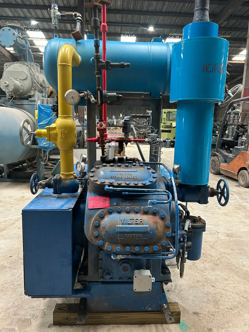 Vilter AK458XL-RC 8-Cylinder Reciprocating Compressor Package (150 HP 460 V, Belt Driven)