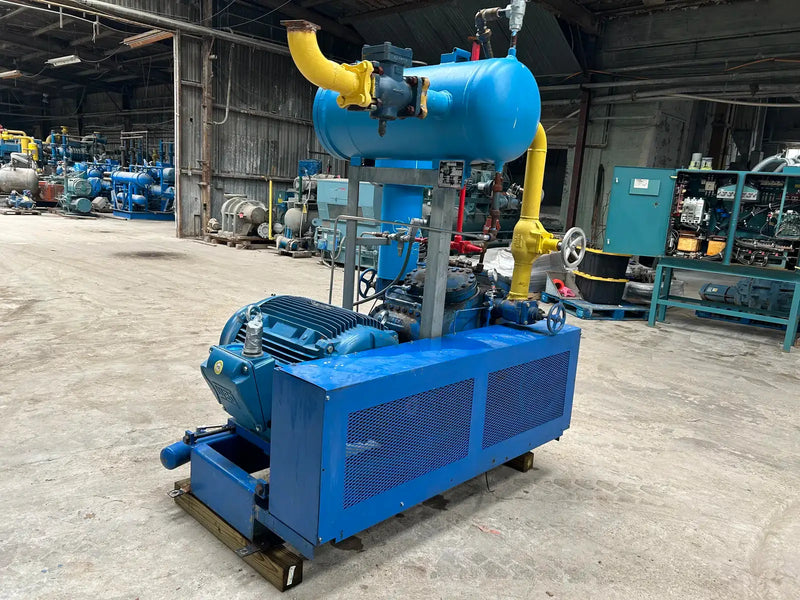 Vilter AK458XL-RC 8-Cylinder Reciprocating Compressor Package (150 HP 460 V, Belt Driven)