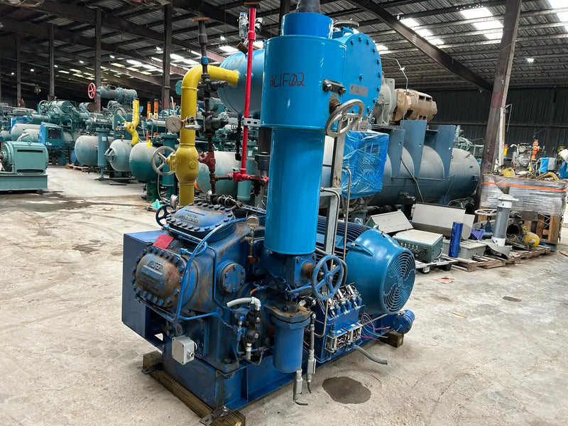 Vilter AK458XL-RC 8-Cylinder Reciprocating Compressor Package (150 HP 460 V, Belt Driven)
