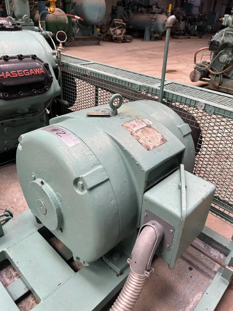 Hasegawa VML6A 6-Cylinder Reciprocating Compressor Package (100 HP 460 V, Belt Driven)