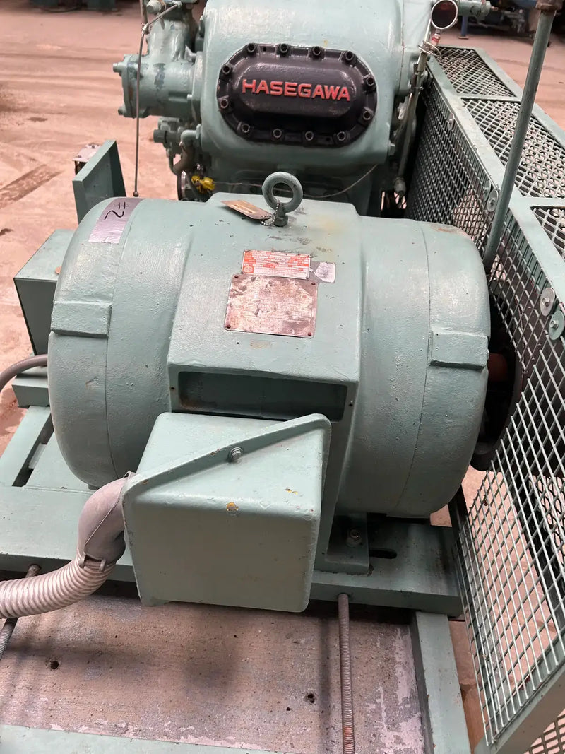 Hasegawa VML6A 6-Cylinder Reciprocating Compressor Package (100 HP 460 V, Belt Driven)