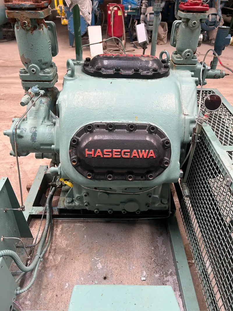 Hasegawa VML6A 6-Cylinder Reciprocating Compressor Package (100 HP 460 V, Belt Driven)