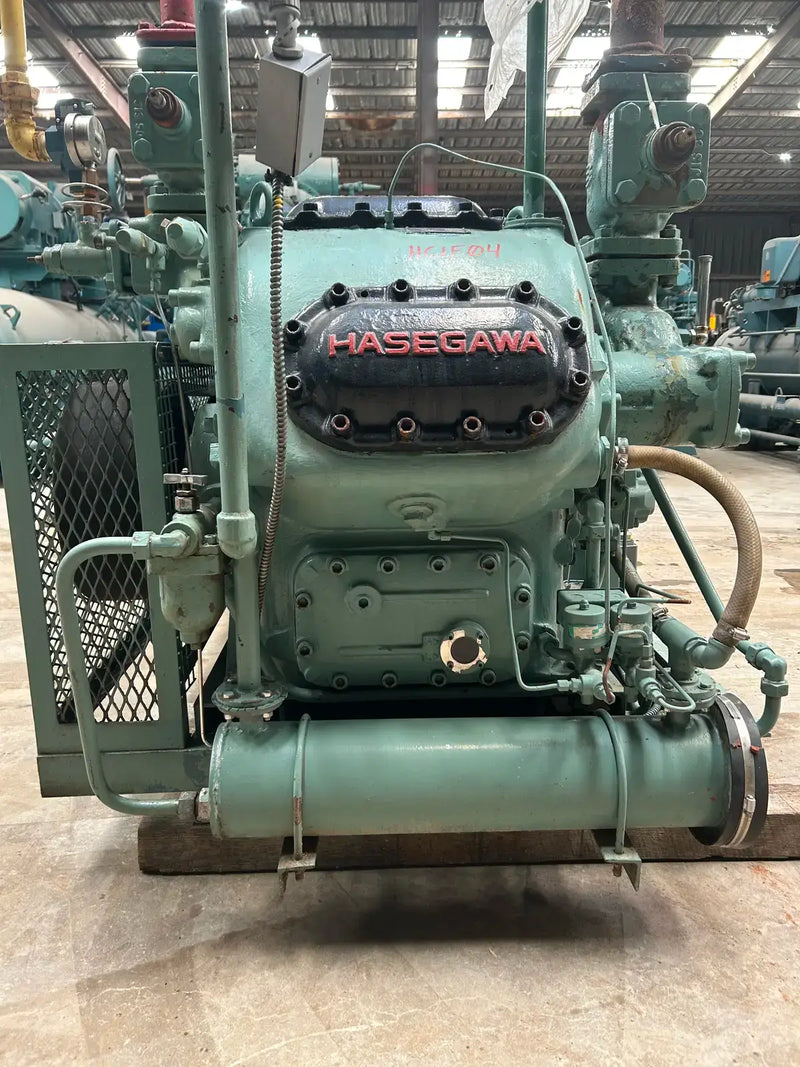 Hasegawa VML6A 6-Cylinder Reciprocating Compressor Package (100 HP 460 V, Belt Driven)