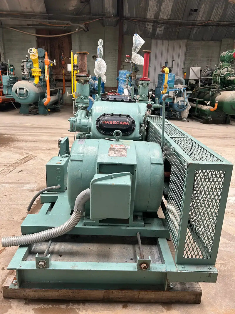 Hasegawa VML6A 6-Cylinder Reciprocating Compressor Package (100 HP 460 V, Belt Driven)