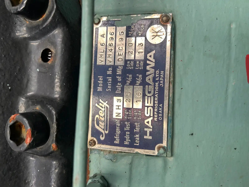 Hasegawa VML6A 6-Cylinder Reciprocating Compressor Package (100 HP 460 V, Belt Driven)