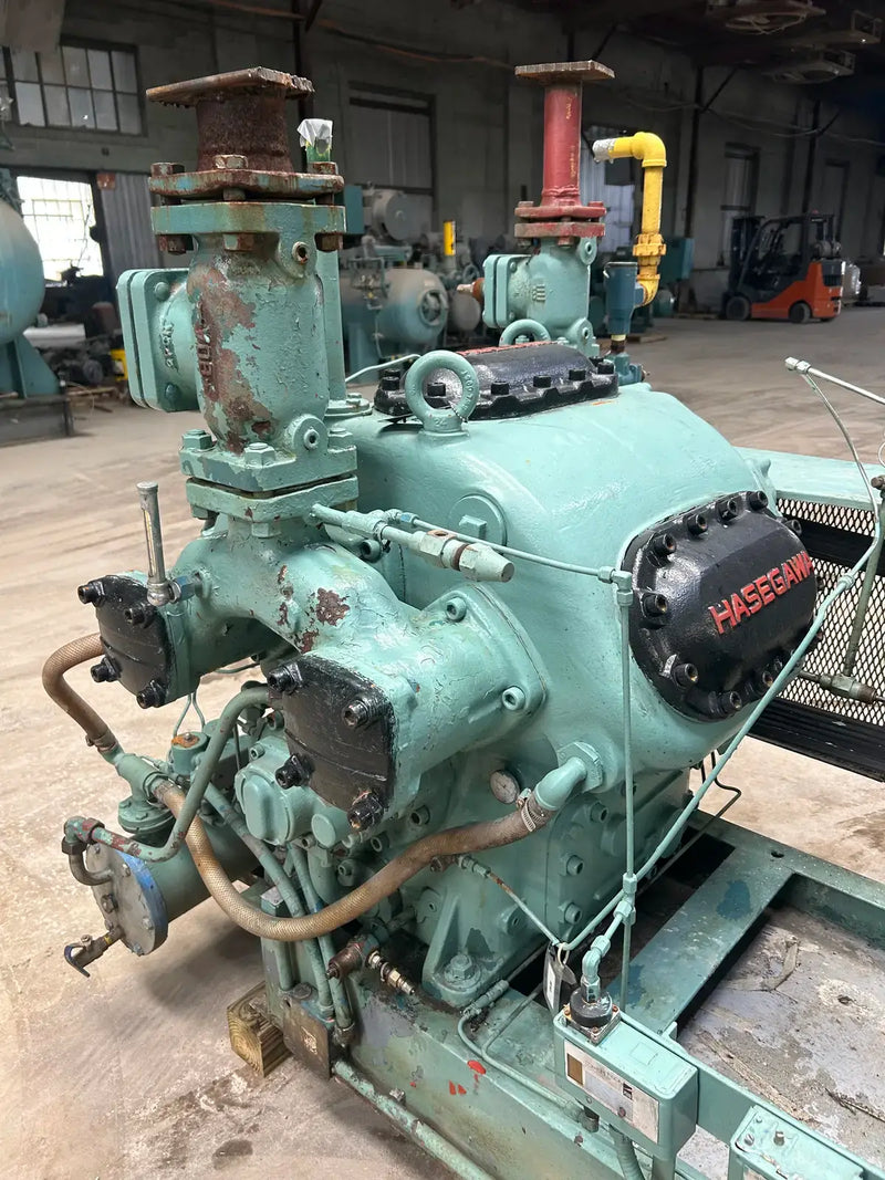 Hasegawa VML6A 6-Cylinder Reciprocating Compressor Package (100 HP 460 V, Belt Driven)