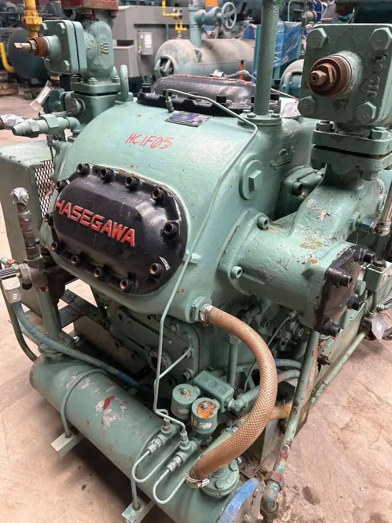 Hasegawa VML6A 6-Cylinder Reciprocating Compressor Package (100 HP 460 V, Belt Driven)