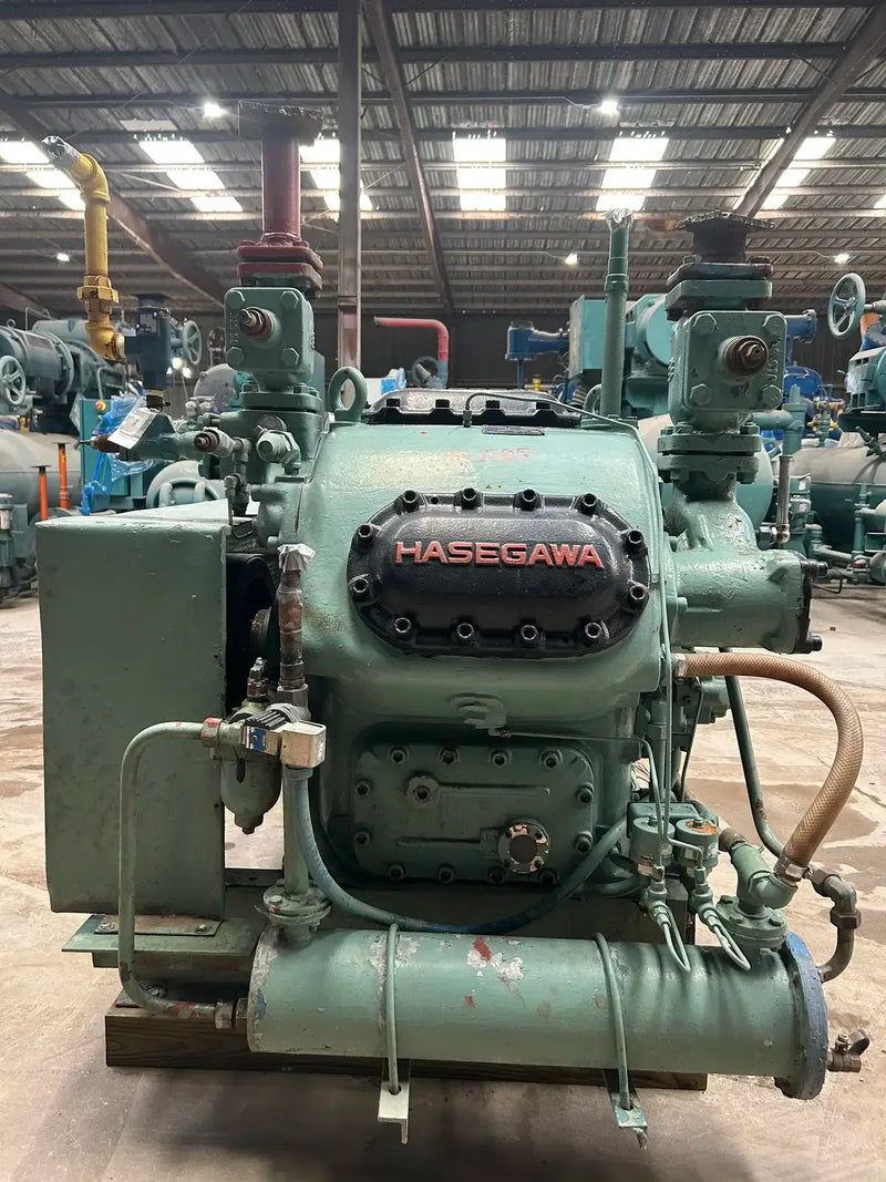 Hasegawa VML6A 6-Cylinder Reciprocating Compressor Package (100 HP 460 V, Belt Driven)