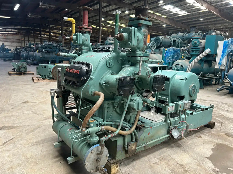 Hasegawa VML6A 6-Cylinder Reciprocating Compressor Package (100 HP 460 V, Belt Driven)