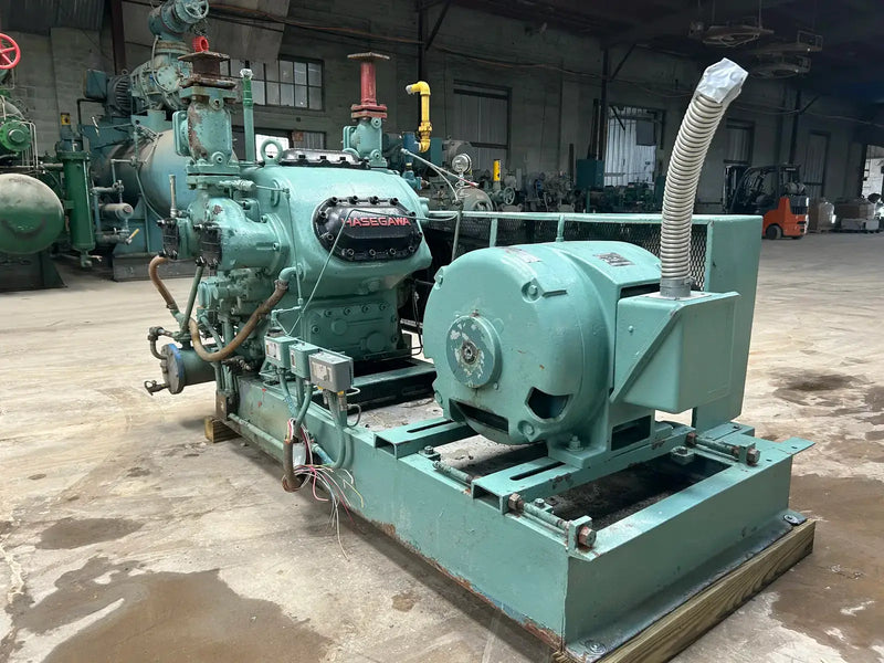 Hasegawa VML6A 6-Cylinder Reciprocating Compressor Package (100 HP 460 V, Belt Driven)
