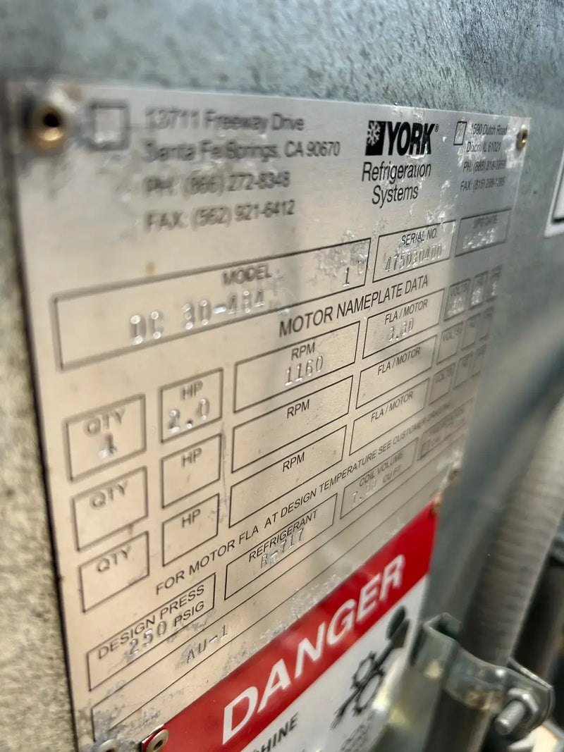 York DC30-484 Ammonia Evaporator Coil - 4 Fans (Low Temperature)