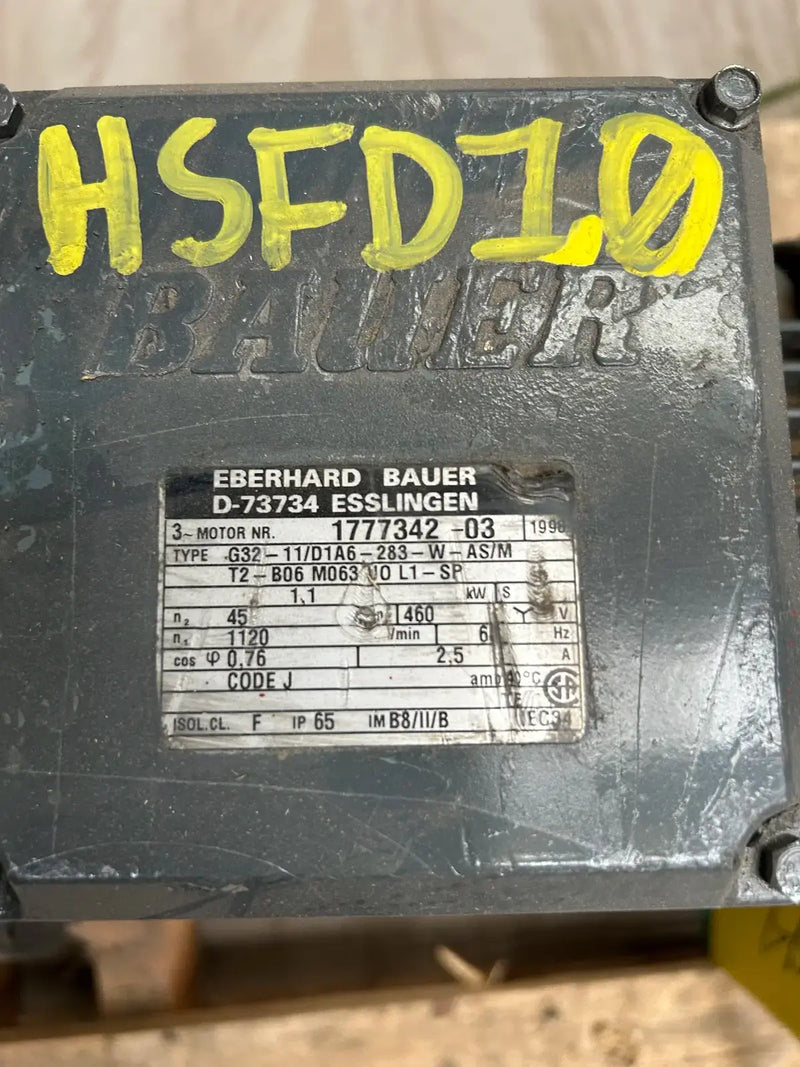 bauer gear motor gmbh esslingen Bauer D-73734 Gear Motor