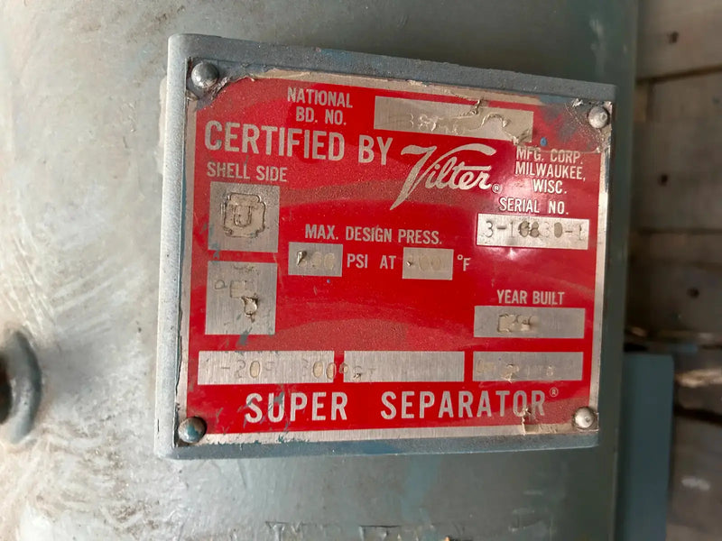 Vilter Ammonia Oil Super Separator (16in X 36 in. 40 Gallons)