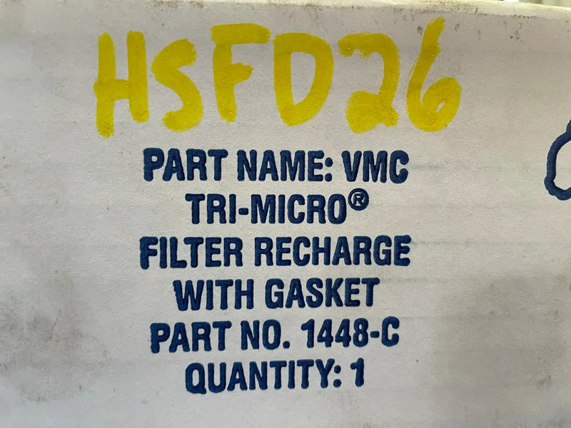 Filtro de recarga de aceite Vilter 1448-C Tri-Micro con junta.
