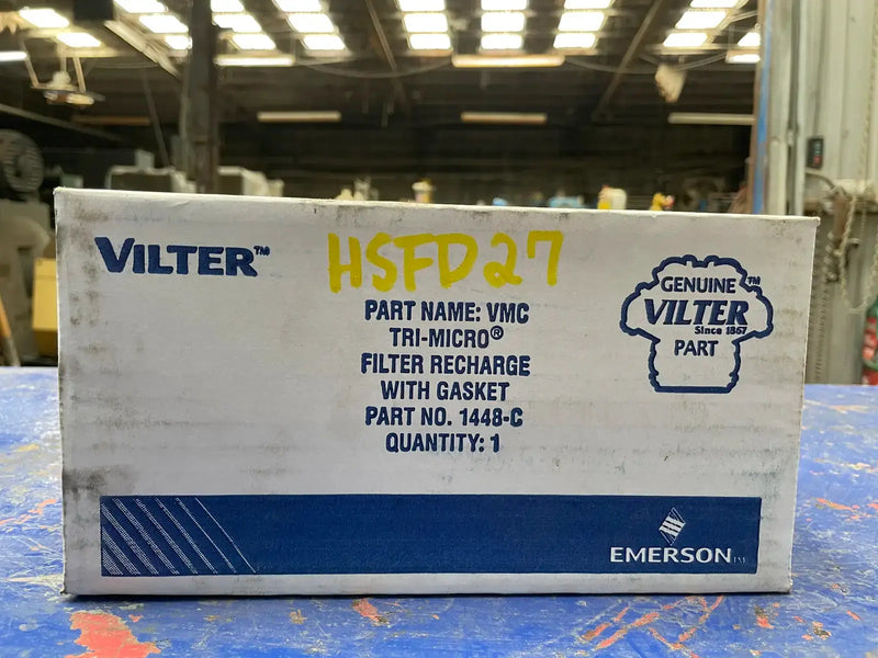 Filtro de recarga de aceite Vilter 1448-C Tri-Micro con junta.