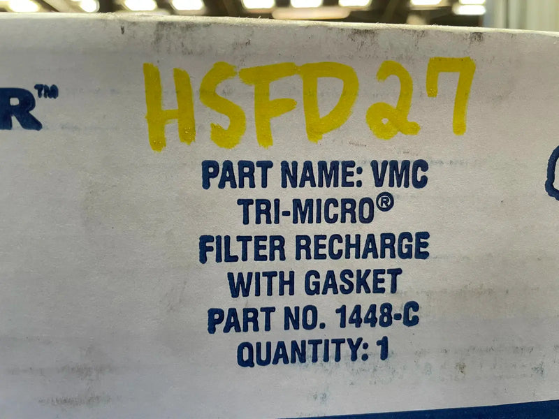 Filtro de recarga de aceite Vilter 1448-C Tri-Micro con junta.