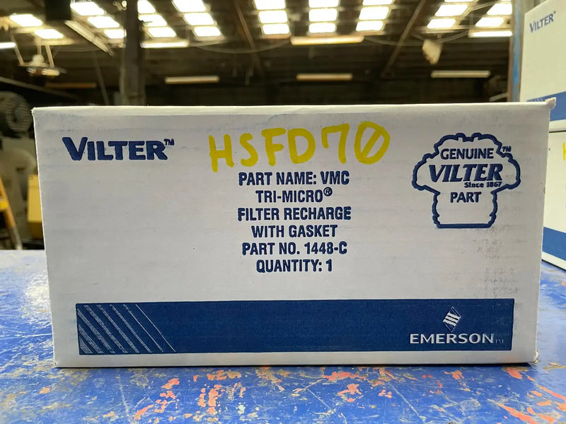 Filtro de recarga de aceite Vilter 1448-C Tri-Micro con junta.