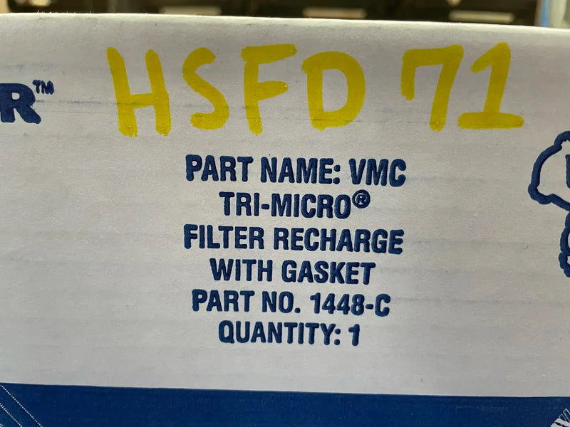 Filtro de recarga de aceite Vilter 1448-C Tri-Micro con junta.