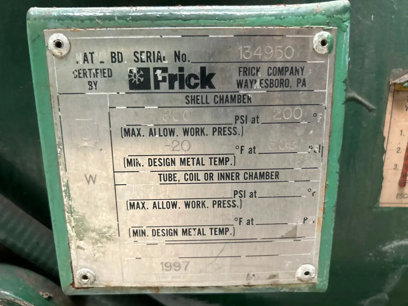Paquete de compresor de tornillo rotativo Frick RWB-II-222E (Frick TDSH233L, 400 HP, 460 V, panel de control micro Frick Quantum HD)