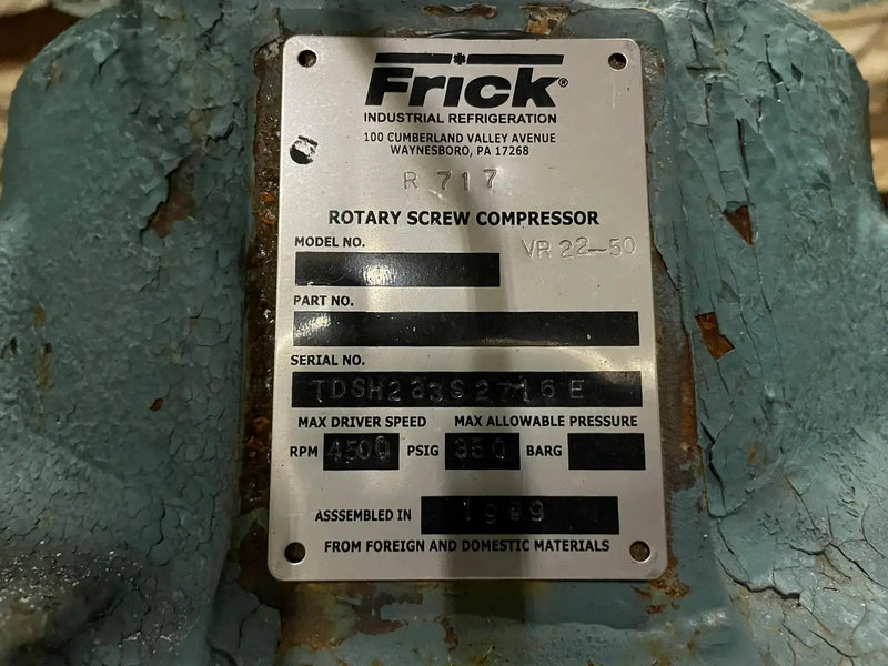 Compresor de tornillo rotativo Frick RWB II 177 B (Frick TDSH233S, 150 HP, 250/460 V)