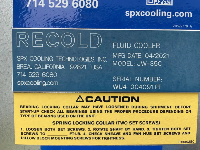 SPX Recold JW-35C Cooling Tower (35 Nominal Tons, 5 HP, 230/460 V)