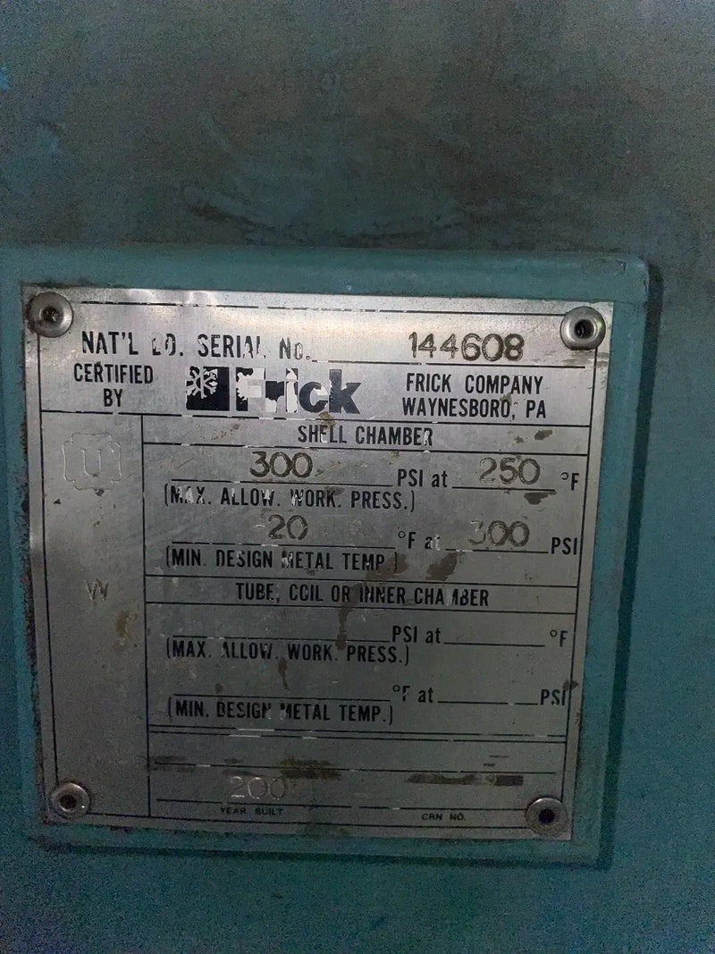 Paquete de compresor de tornillo rotativo Frick RDB-399B (Frick TDSL283L, 300 HP, 460 V, panel de control Frick Quantum HD)