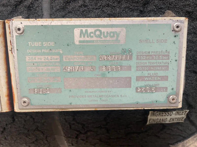 Paquete de condensación enfriado por aire McQuay AGS250DSHNN-ER10 (*CONVERTIDO de un enfriador de agua enfriado por aire de 250 toneladas)