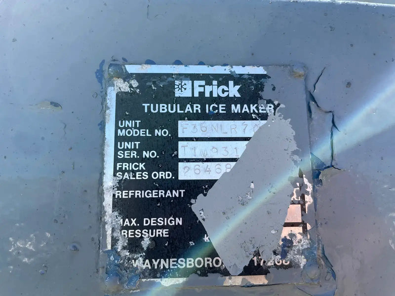 FRICK Stainless Steel F36NLR70 Tube Ice Maker (Ammonia (R-717) Refrigeration, 36 Ton Day)