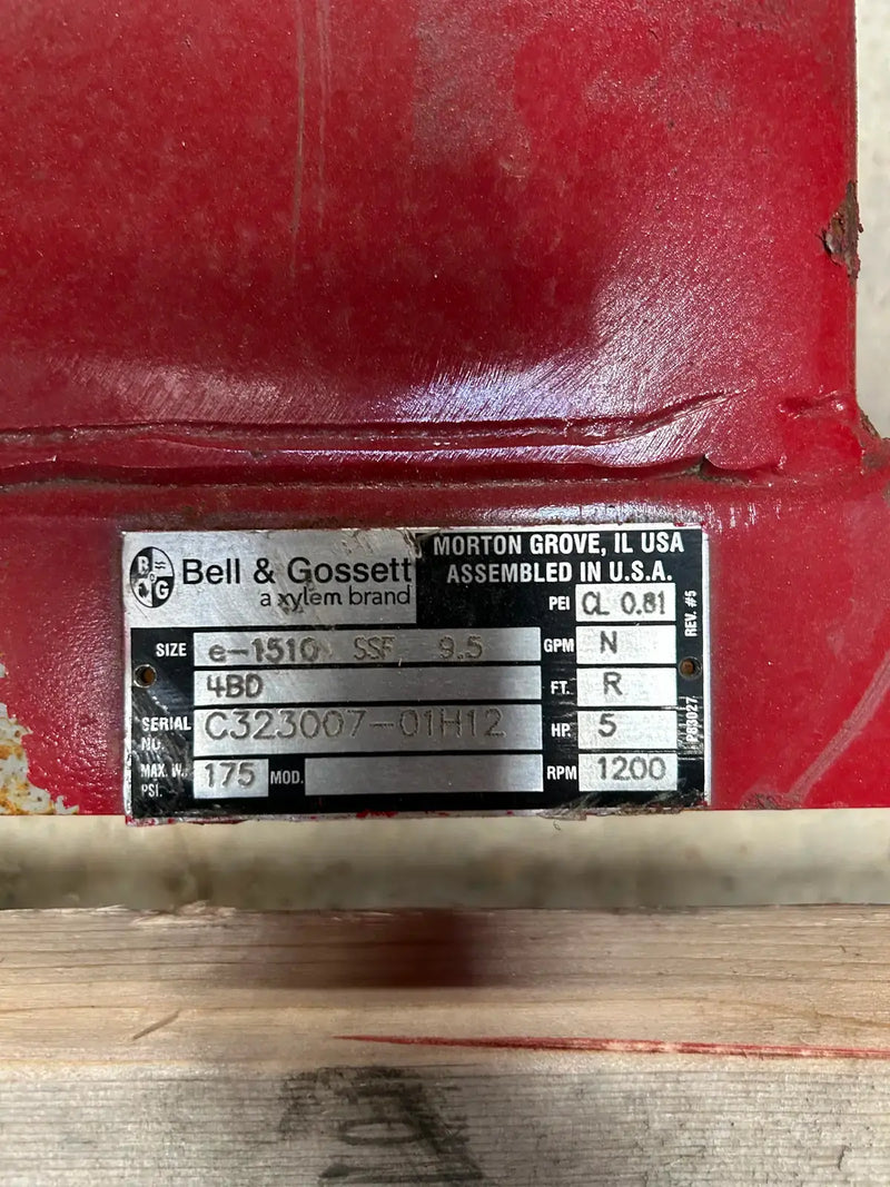 Bell & Gossett e-1510 Centrifugal Pump (5 Hp, 150 GPM Max)