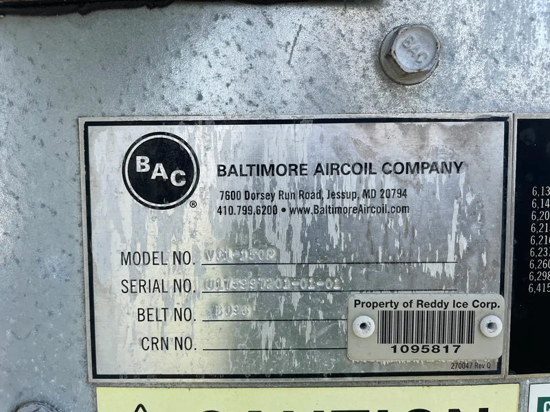 BAC VC1-150P Evaporative Condenser (150 Nominal Tons, 2 Motors, 1 Tower Unit)