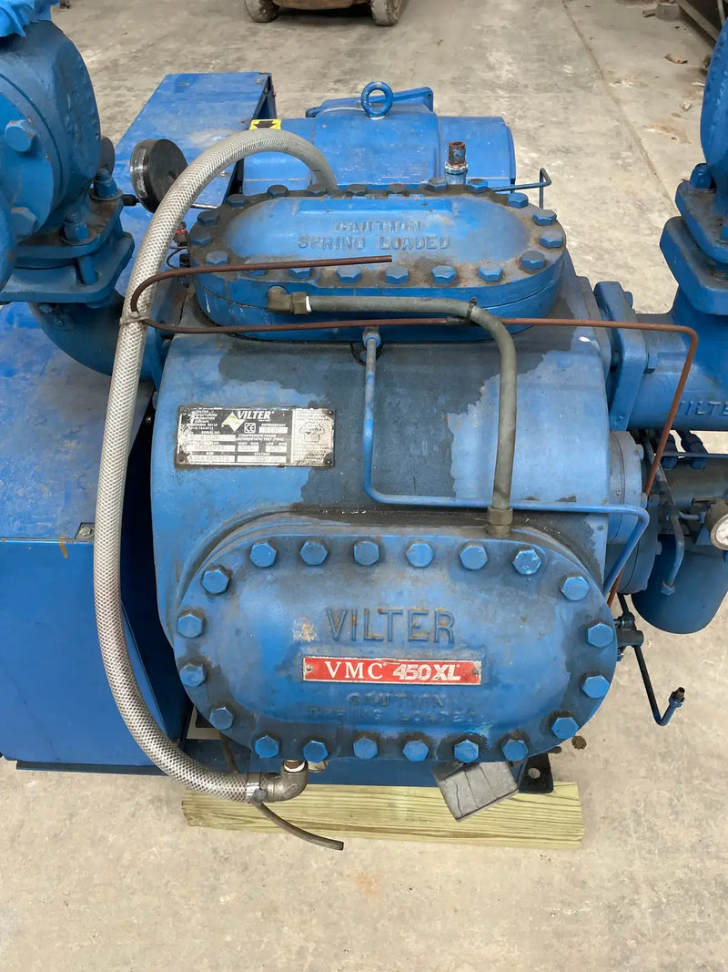 Vilter 456XL 6-Cylinder Reciprocating Compressor (MISSING COMPRESSOR, 100 HP, 460 V, Belt Driven)