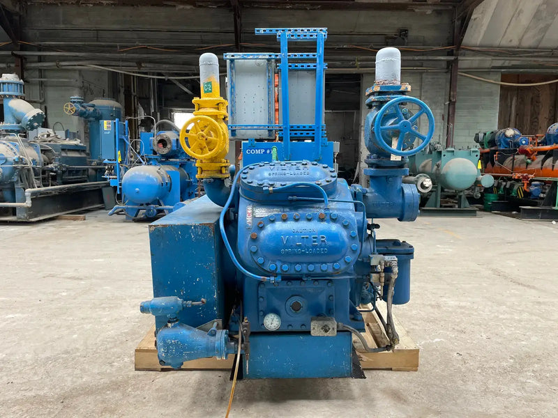 Vilter 448 8-Cylinder Reciprocating Compressor Package (125 HP, 460V, Belt Driven)