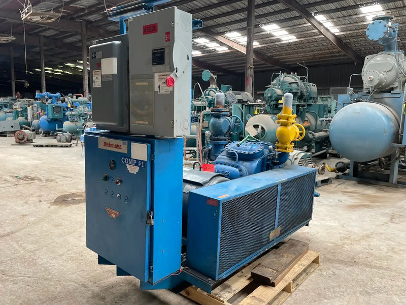 Vilter 448 8-Cylinder Reciprocating Compressor Package (125 HP, 460V, Belt Driven)