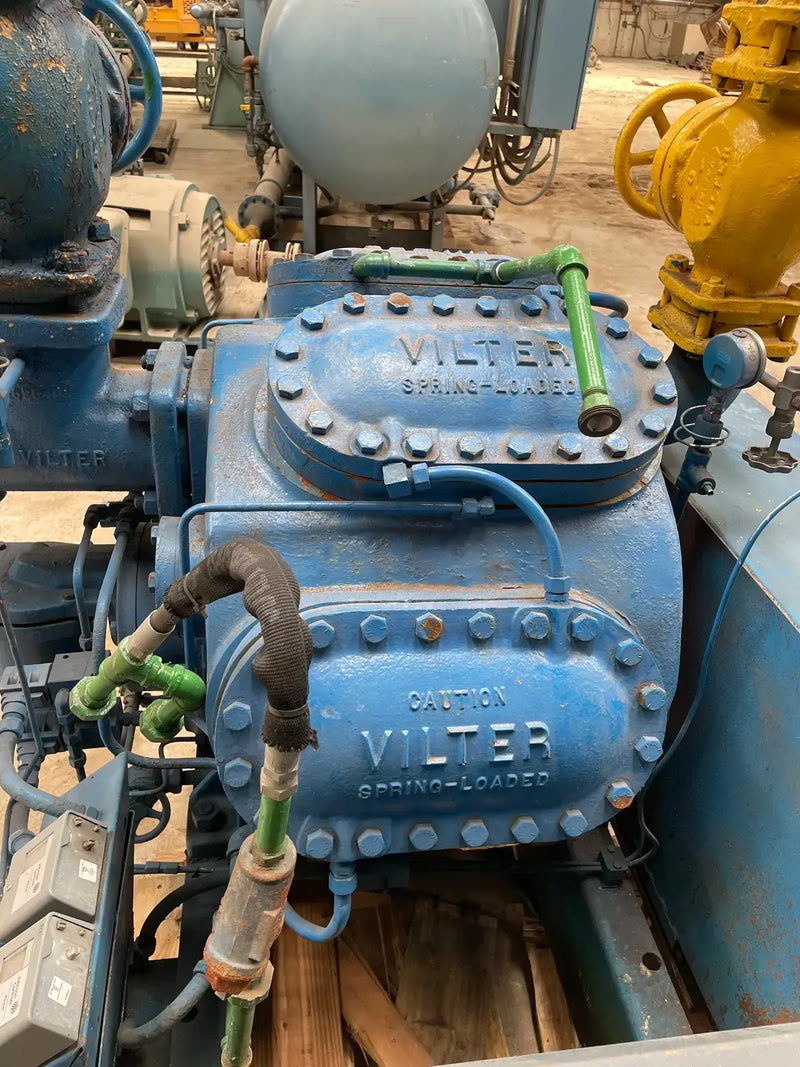 Vilter 448 8-Cylinder Reciprocating Compressor Package (125 HP, 460V, Belt Driven)